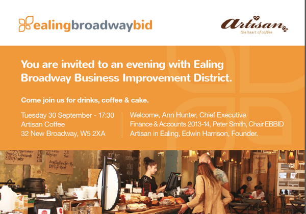 EalingBBID's tweet photo. Join us Tues 30Sept &amp; join in the #BID conversation @HarrisAndHoole @NorthfieldsLive @NorthStarEaling @drapersealing http://t.co/ay2aylIQ4C