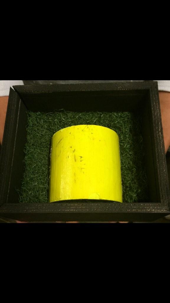 OSUPromos's tweet photo. Today's throwback giveaway is a piece of old BPS turf and a piece of the 2011 Bedlam field goal post. Retweet to win! http://t.co/c88PGno7UG
