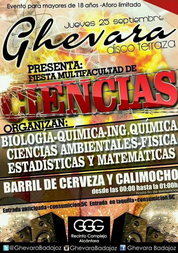 Marikilla90's tweet photo. ESTE JUEVES FIESTON EN @GhevaraBadajoz 
CONSIGUE YA TU ENTRADA POR 5€ (BARRIL + 1 COPA) 652656157
@AndiamoRRPP http://t.co/8z1WHbaLWa