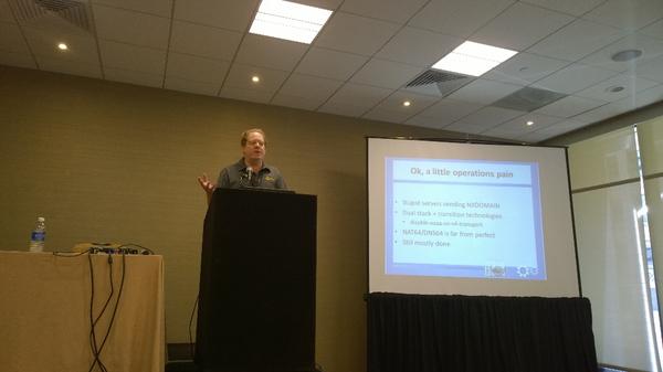 RockyMtn_IPv6's tweet photo. RT @ehorley: Now @anvilwalrusden: DNS in IPv6 Centric networks @RockyMtn_IPv6 #NAv6 Summit @Dyn http://t.co/vVFLemT14B #PuttingIPv6ToWork