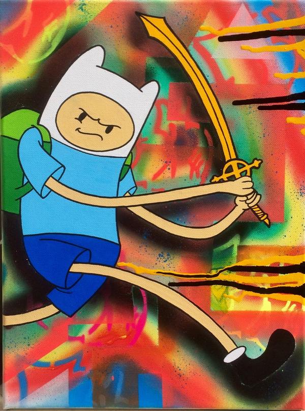 Nbeefourtay's tweet photo. Attack mode #AdventureTime #graffitiart #canvasart #Canvas #forsale #finnthehuman #NB40 #graffiti #art http://t.co/2yWClZRIcs