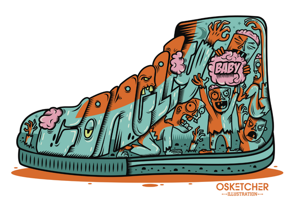hey_os_'s tweet photo. Les comparto un nuevo proyecto #TenisShoes #Shoes #Vector #Zombies #LiveTrace #ConellyBaby #Brand #Colors #Prints http://t.co/TW6SbKY8SK