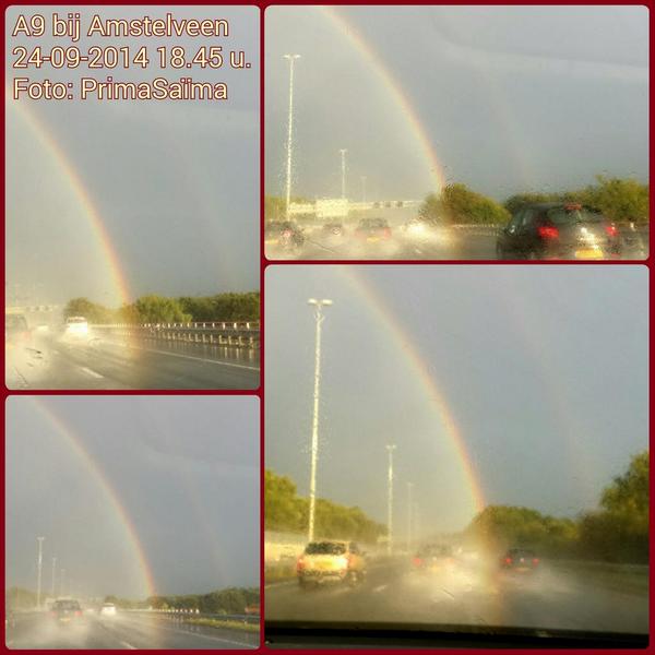 BuienRadarNL's tweet image. RT @PrimaSaima: 
Door de #regenboog heen gereden! Als bijrijder véél foto's gemaakt!