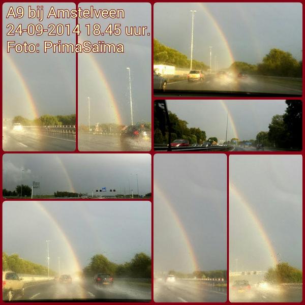 BuienRadarNL's tweet image. RT @PrimaSaima: 
Door de #regenboog heen gereden! Als bijrijder véél foto's gemaakt!