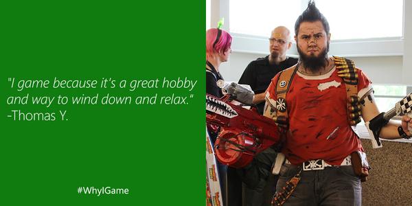 Xbox's tweet image. RT if you game to wind down &amp;amp; relax. #WhyIGame