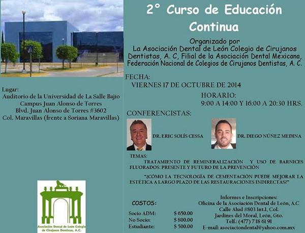 ADL_org's tweet photo. 2o. CURSO DE EDUCACIÓN CONTINUA 17 Octubre 2014
León, Guanajuato. México.Más info e inscripciones: (477) 7186191 http://t.co/LoMGqO0CmG