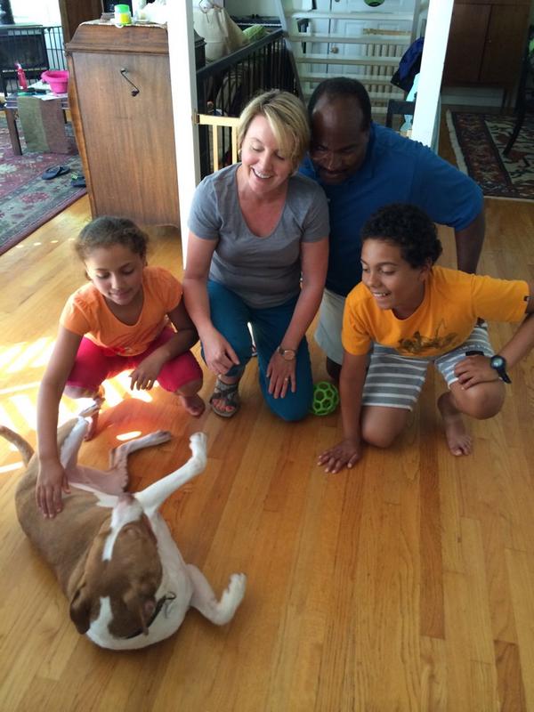 Goofy Charlie has found an awesome family that adores him, and it seems that the feeling is mutual ;) #foreverhome