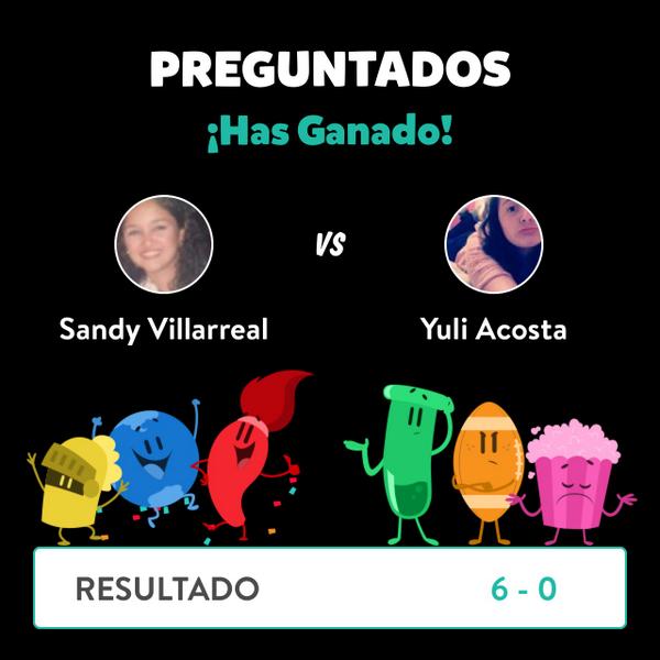 ¡Sandy Villarreal ganó una partida contra Yuli Acosta en Preguntados!