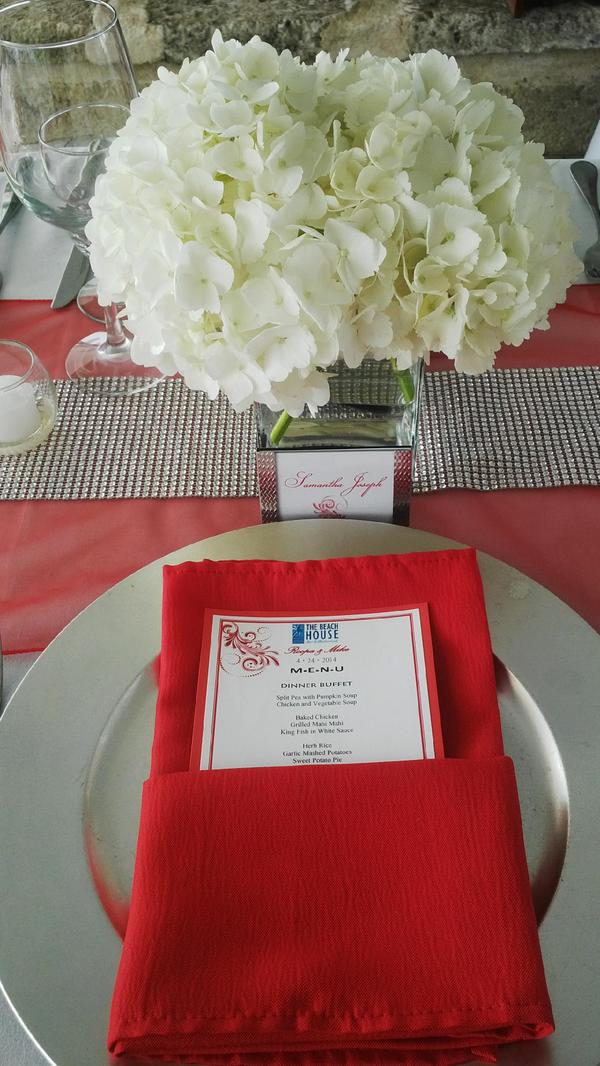 clickwed's tweet photo. Red and white Indian destination wedding in Barbados. This table setting is lovely! For more http://t.co/x7FwQOFbz0 http://t.co/rTeUkmnsUR