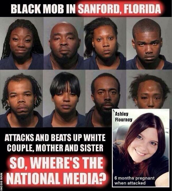 12 black thugs attack, beat up 6 month pregnant white woman - national media silent