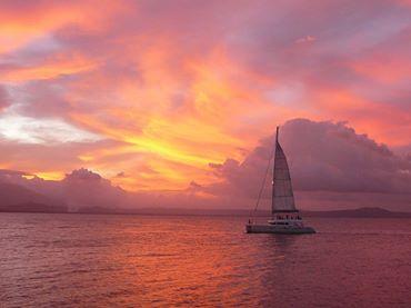 Enjoying beautiful sunsets at Port Douglas!