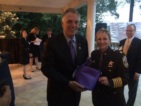 .<a href="/GovernorVA/">Governor Abigail Spanberger</a> <a href="/TerryMcAuliffe/">Terry McAuliffe</a> has accepted the #PurplePurse challenge. Fight Domestic Violence.