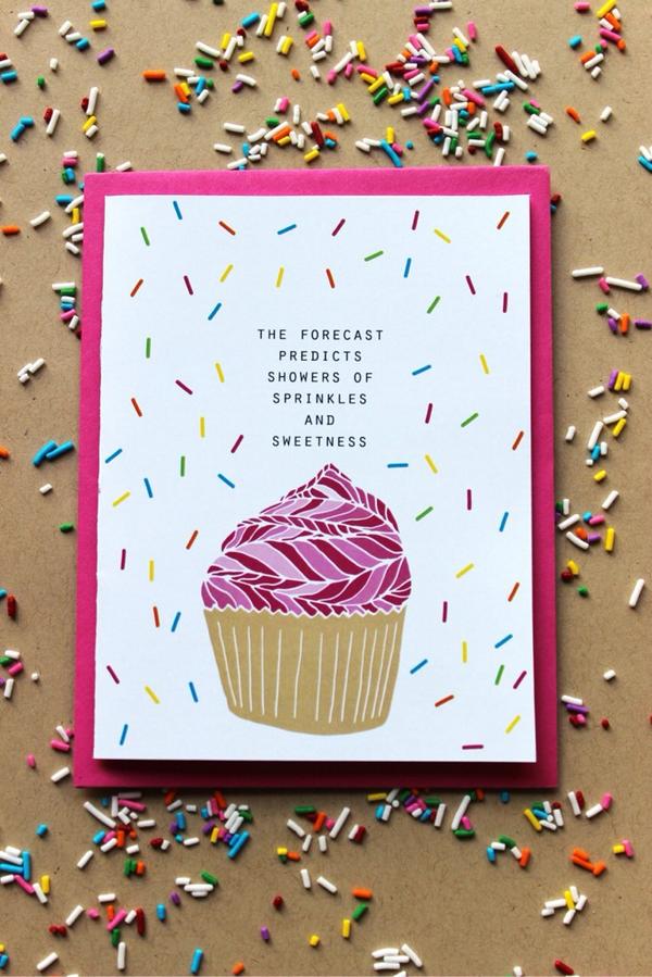 As well selling galettes, <a href="/HaleyPolinsky/">Haley The Maker</a> will be selling her food inspired art like this cupcake birthday card.