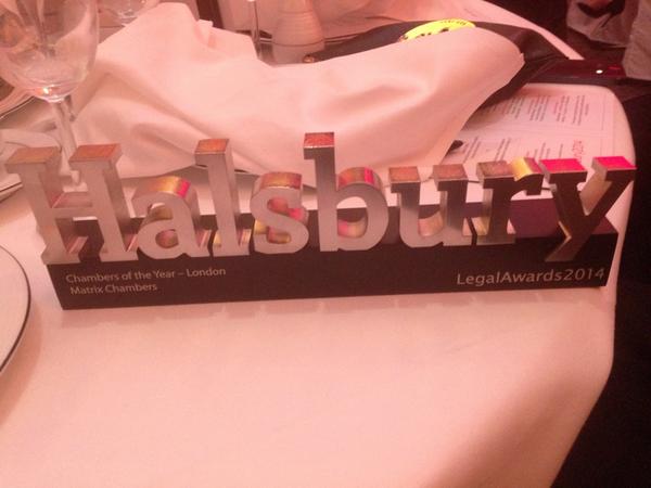 We are delighted to have won 'Chambers of the Year' at the Halsbury Legal Awards 2014! #Halsbury2014