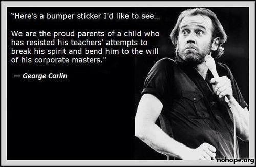 Anonymouse_live's tweet photo. : Proud Parent Bumper Sticker ~ George Carlin http://t.co/S5aHMgn5Ms