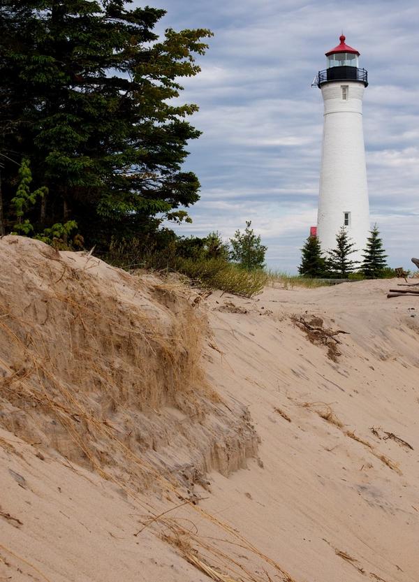 USLHS's tweet photo. The #lighthouse that #LakeSuperior nearly swallowed: #CrispPoint MI http://t.co/5gANGFQiWX http://t.co/Y9VEpcZYfj