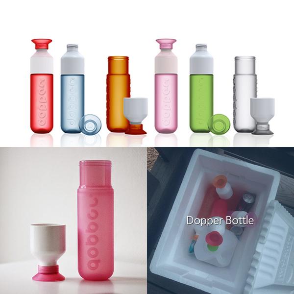 뚜껑을 컵으로 활용할 수 있는 Dopper Bottle
종이컵이나 일회용 플라스틱 컵 낭비 방지 뿐 아니라
귀엽고 예쁘기까지!