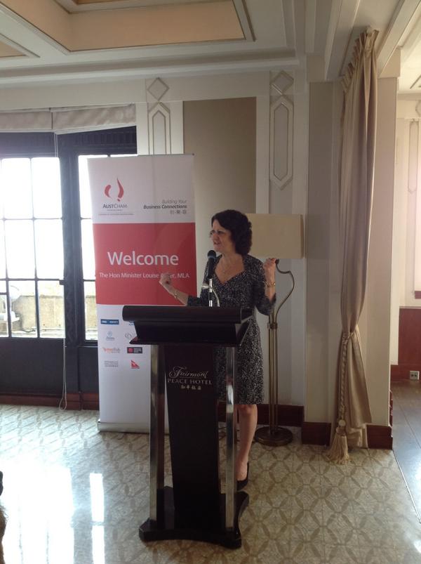 LouiseAsherMP's tweet photo. Announcing Australia-China Business Council HQ relocation to Melbourne at AustCham event in Shanghai. #springst http://t.co/c2Kl8QizoF