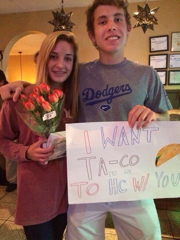 DHShcasking's tweet photo. Tacos for .99 cents and a homecoming date 🎉 http://t.co/TPYyg66wdh