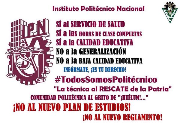 polituitts's tweet photo. Por esto y más estamos en contra del nuevo plan de estudios.
#TodosSomosPolitécnico http://t.co/rLyhjmsWe6