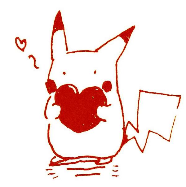pikachu no humans pokemon (creature) heart solo white background simple background monochrome  illustration images