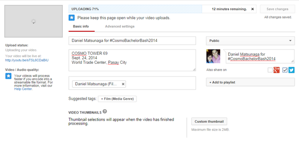 RiMVHER's tweet image. Good morning! Now uploading @dmatsunaga vid from last night&apos;s #CosmoBachelorBash2014 :)