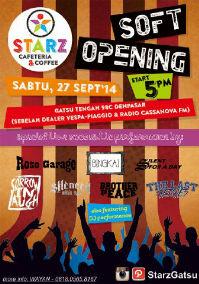 Yang belum ada rencana malam mingguan yuk kesini aja, ada acoustic perform nih. Soft opening Starz Cafeteria &amp; Coffee