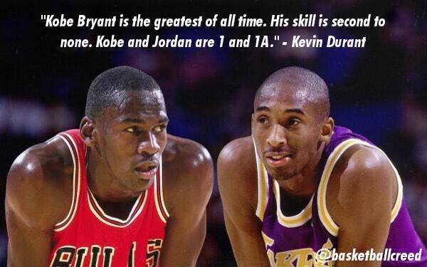 Kevin Durant: Kobe Bryant is 'the greatest of all time,' Kobe and