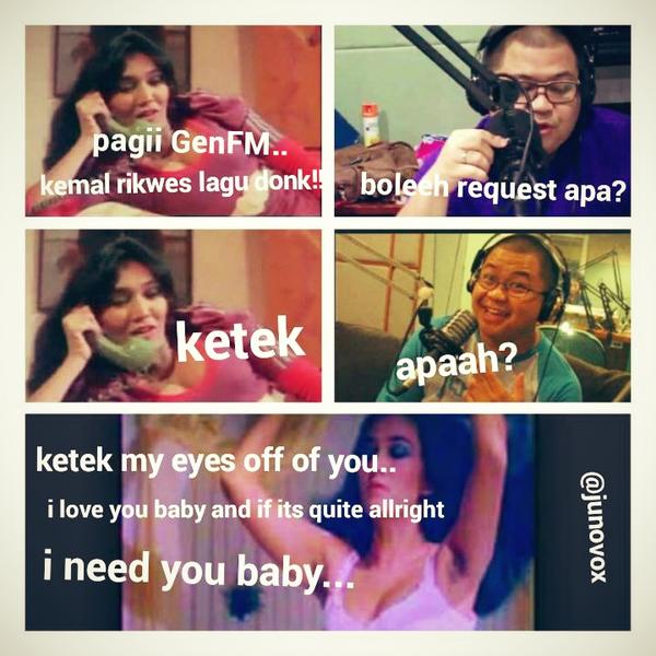 gen987fm's tweet photo. Bahahahahahah!! "@JunoVox: Rriikweess dooonngg

@987Genfm @kemalbunder http://t.co/2cnkIETwDo"