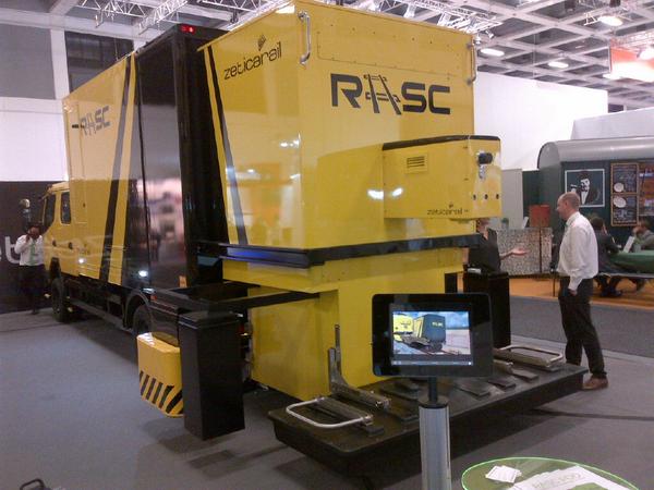 ZeticaRail's tweet photo. #RASCPOD in all her splendour @InnoTrans. Imaging and laser subsystems attracting much interest too. http://t.co/d8L4kry5qz