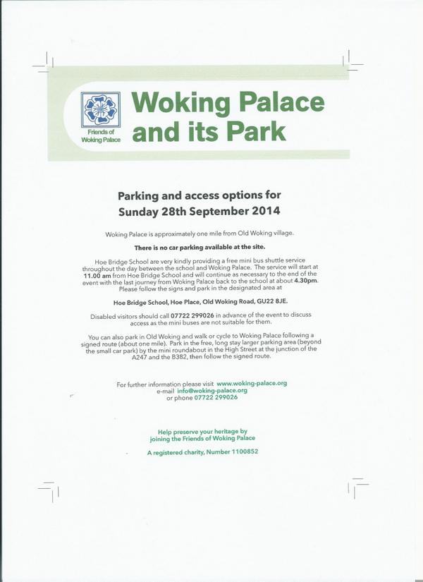 WokingPalace's tweet image. @getsurrey @EHArchaeology @welovewoking1 @WokingBoard Open day Woking Palace this Sunday. #Tudors #richardiii