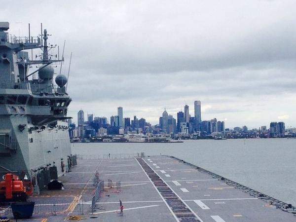 Amazing views of Melbourne from HMAS Canberra, with Navantia <a href="/navantia/">Navantia</a> Country Manager Francisco Barón