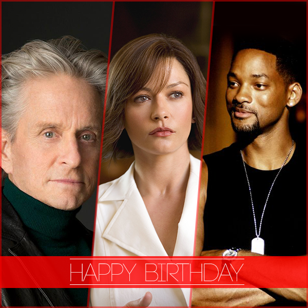 A very Happy Birthday to the charismatic brilliant Michael Douglas and smashing Catherine-Zeta Jones! 