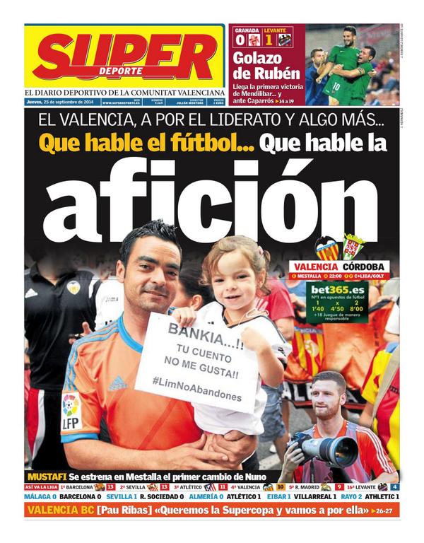 superdeporte_es's tweet photo. Que hable el fútbol...Que hable la afición, portada de superdeporte de este jueves 25 de septiembre. http://t.co/ytFt3f5I2F