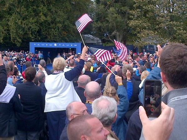 leebb1's tweet photo. Players making there way out... Come on Europe #RyderCup2014 http://t.co/Ctrf1eYJfe