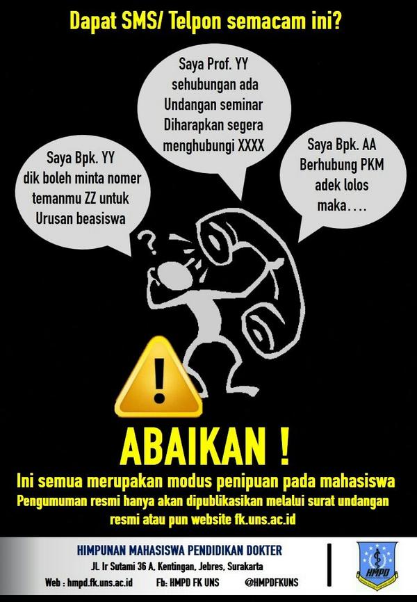RT <a href="/HMPDFKUNS/">HMPD FK UNS</a>: Hati-hati terhadap berbagai macam modus penipuan!