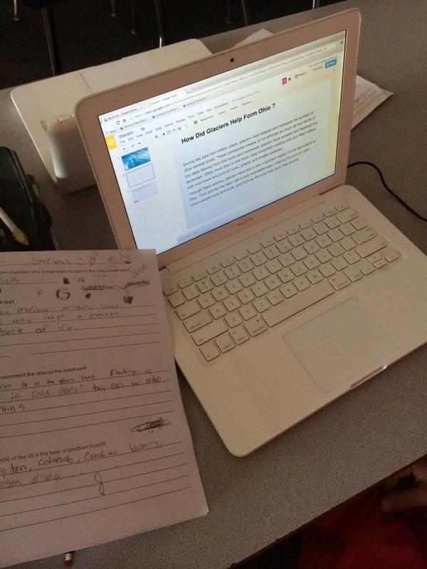 Students are hard at work researching different landforms and creating google docs presentations.
