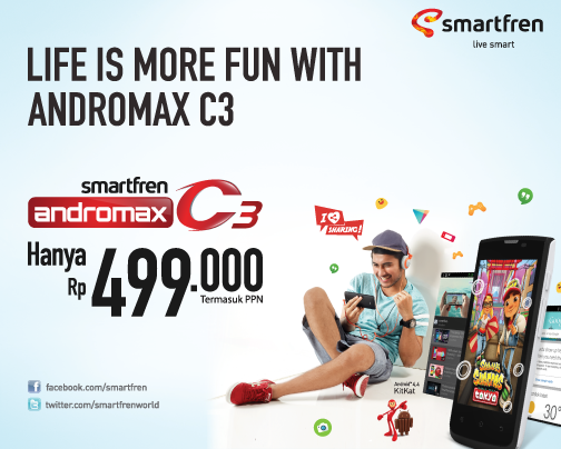 Guys, ada berita bahagia nih. Ada yang mau Andromax C3 GRATIS? RT dulu dong yang mau yuk! #SFAndromaxC3 #SmartGadget