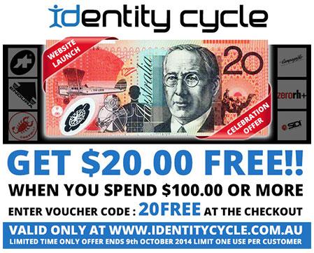 IdentityCycle's tweet image. Get $20.00 FREE Only at IdentityCycle.com.au Simply Enter voucher code 20FREE at the checkout.