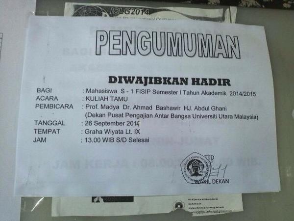 Info buat anak-anak semester 1 :)
