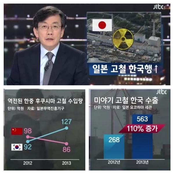 21gree's tweet image. 중국은 후쿠시마산 고철 수입을 줄이는데 우리는 되레 늘였단다. 방사능 오염 우려로 가격이 떨어진 탓에 수입량을 늘렸다는 수입업자나 세관에 제대로 측정장비도 갖추지 않고 방관하는 정부나 두쪽 다 개XX들이다.