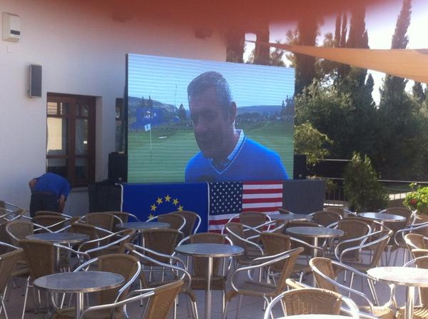 AndrewDarker's tweet photo. #rydercup watch every minute on our large led screens @AphroditeHills1 http://t.co/JiKnhlXPcZ