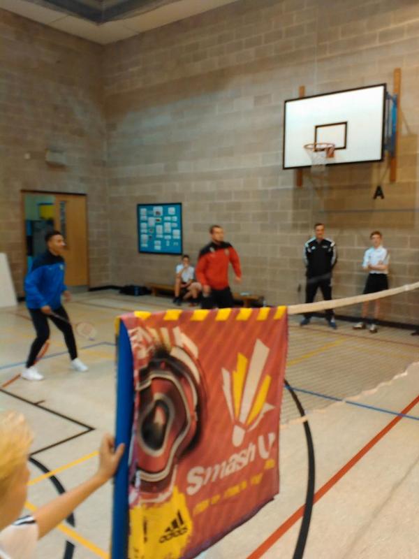 @BRFCTRUST launching #badminton with @adamhenley2 today great fun. #smashup St Bede's High school got great skills!