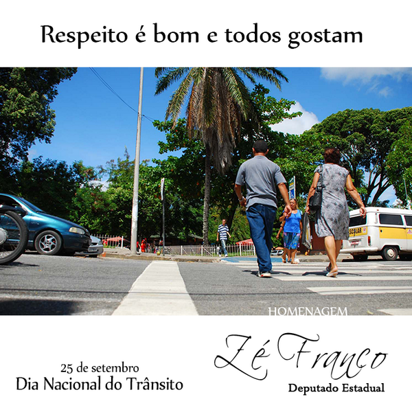 AscomZeFranco's tweet photo. O trânsito é direito de todos e o respeito é dever de cada cidadão. Faça a sua parte! http://t.co/o6e92b37DO