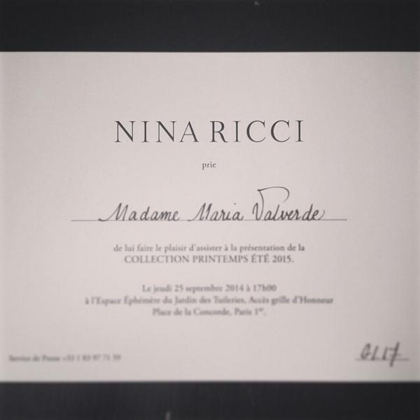 mariavalverde's tweet image. Preparada para el desfile de #NinaRicci
