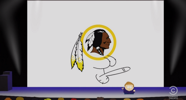 NFLMemes's tweet photo. VIDEO:   South Park absolutely destroyed the Redskins during last night's episode. #NSFW http://t.co/DHaIAluc2X http://t.co/92t12fyaZM