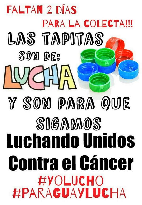 gaona87laura's tweet photo. La colecta es en Shopping Mcal López d 10 a 18 el sábado 27/09 Recuerden llevar sus tapitas de plástico 💞 #PyLucha http://t.co/tSbUXxFyAH
