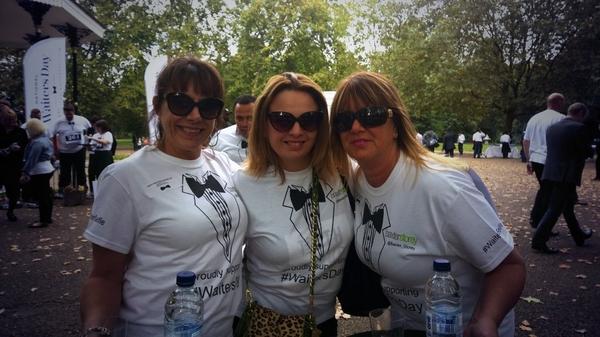Sofia_App's tweet photo. Lovely people from @baxter_storey getting ready for the #NationalWaiterDay race! @WaitersDay_UK http://t.co/Lea6PHLl6I