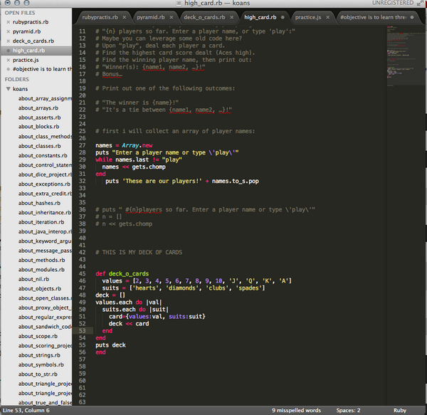 MrSeanLarge's tweet image. building a ruby card game application. #ruby #RubyonRails #Rubyflow