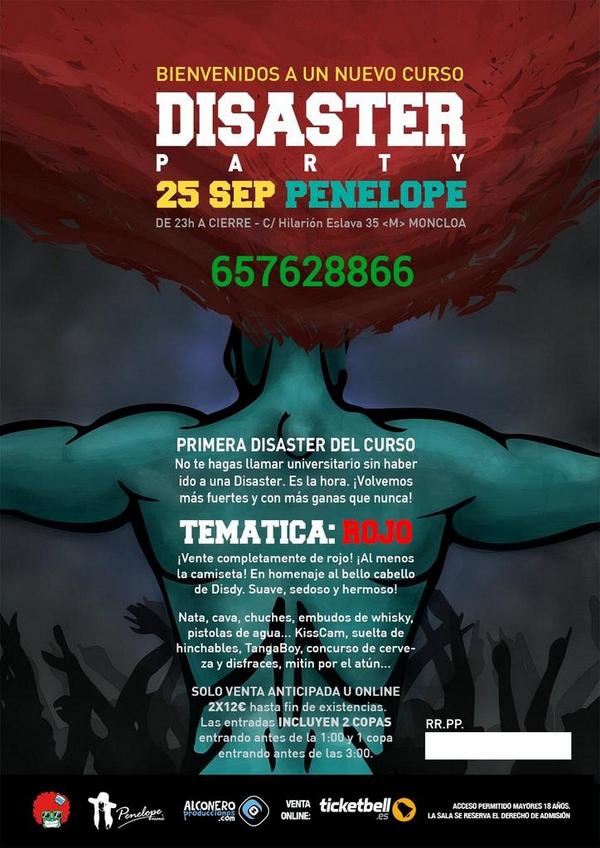 RRPPAlbaGomez's tweet photo. Aun estas a tiempo de conseguir tu entrada para la DisasterParty de esta noche! 657628866 #VuelveDisaster http://t.co/hnkXOJuqv6